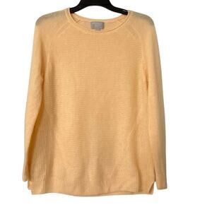 PURE COLLECTION 100% Cashmere Textured Crew Neck Sweater Size 4
